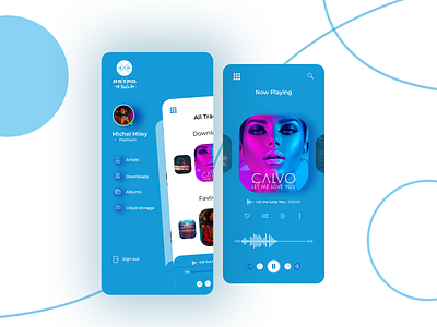 AstroX Music UI Design blue music music app music player ui design
