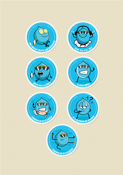 Drupal Stickers for QED42 branding design design illustration logo stickers ui