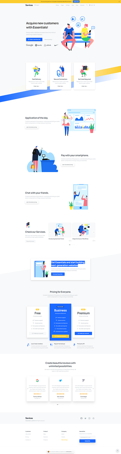 Get Essentials and start building next-generation websites blog business theme theme design web design website wordpress wordpress theme