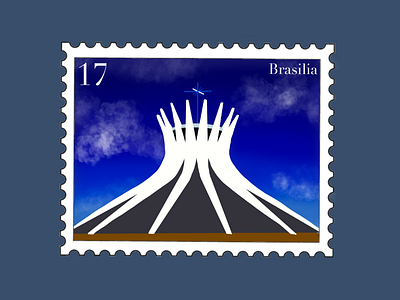 Brasilia Travel Stamp brasil brazil braziliandesigner capital catedral de brasilia cathedral church design destination destination stamp etsy seller etsy shop illustration procreate stamp stamp sticker travel travel stamp vacation