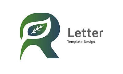 Alphabet R template design, leaf icon with gradient color abstract company concept icon illustration initial modern sign symbol vector