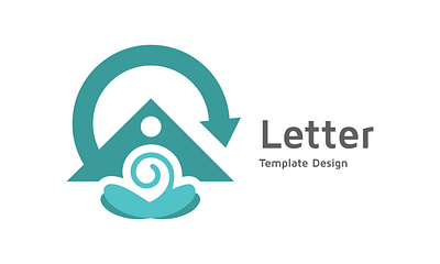 Yoga design template, Round share arrow abstract company concept icon illustration initial modern sign symbol vector