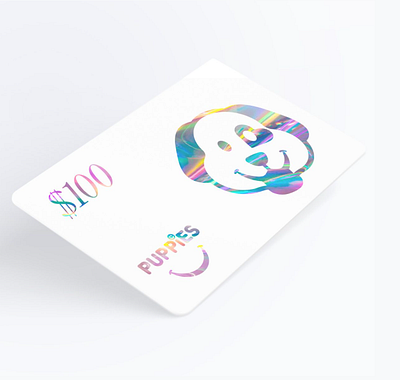 Puppies Gift Card branding card design graphic design holographic typography