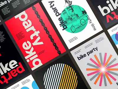 Bike Party Branding branding card clean design graphic design illustration logo minimal packaging typography