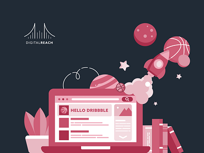 Hello Dribbble! digital marketing first post first shot firstshot hello dribbble hello world hellodribbble illustration marketing agency