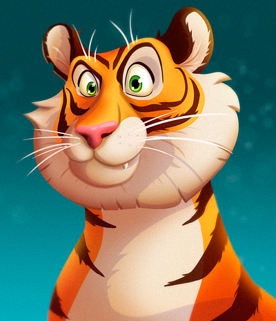 Tiger art beasts cartoon character character design characters digital 2d digital art gameart illustration portrait