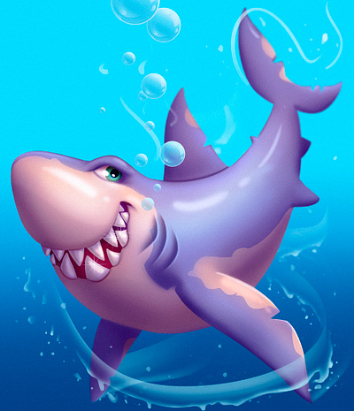 Shark art beasts cartoon character character design digital 2d digital art illustration portrait shark