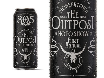 805 Special Edition "The Outpost Moto Show" beer branding design graphicdesign illustration print printdesign product design type typography