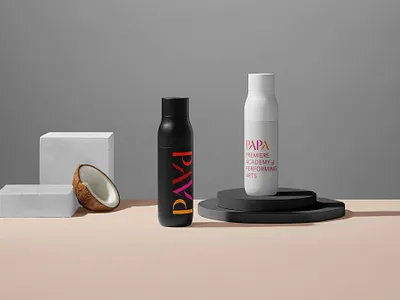 PAPA Dance Water Bottles ballet branding dance logo packaging performing arts