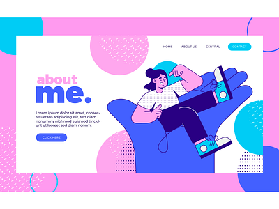 About ME 2d art about me app illustration character design flat illustration landing page vector vector art