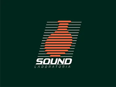 Sound Laboratoria Logo branding design erlenmeyer flask fiole identity illustration illustrator laboratory line logo logotype mark monogram science scientist sound symbol typography
