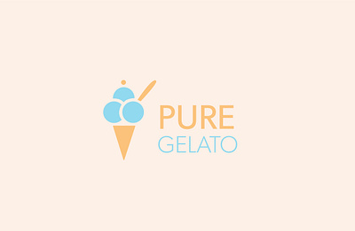 Pure Gelato Logo Design art branding design flat graphic design icon illustration illustrator logo typography vector