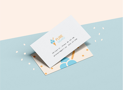 Pure Gelato Branding – Business Cards branding business cards design graphic design icecream illustration illustrator logo mockup typography