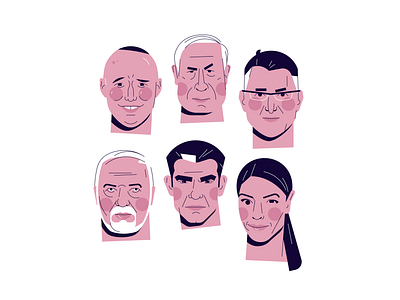 Israel's Fourth Elections character flat icon illustration minimal ronen cohen vector אביגדור ליברמן ביבי בינימין נתניהו בנט גדעון סער יאיר לפיד מירב מיכאלי