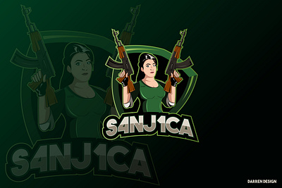 S4NJ1CA adobe illustrator art cartoon character counter strike design esports girl illustration graphicdesign illustration logo logo design logotype vector