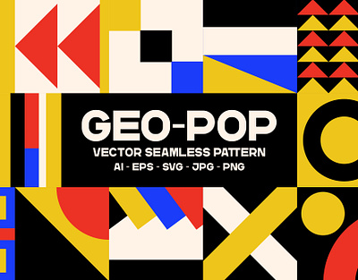 Geo Pop - Vector Seamless Pattern abstract branding colorful design geometric illustration pattern art patterns pop seamless pattern seamlesspattern