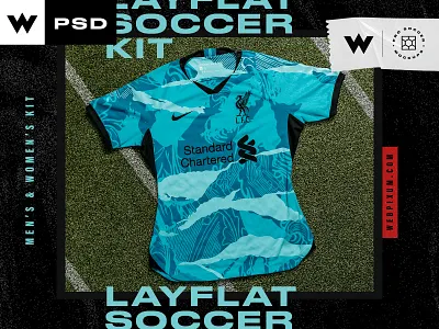 Men & Women Soccer Layflat Mockups branding concept design football logo mockup soccer sports team uniform