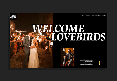 OkCrowe.com | Wedding Photographer Website | OkCrowe Photography adobe xd bold type clean darkmode interface minimal photography photography branding photography website typography ui ux web web design webdesign website wedding wedding website