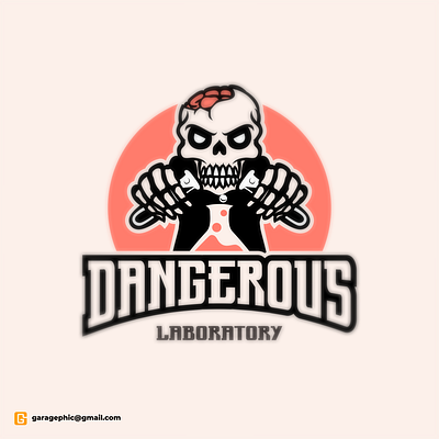 dangerous laboratory animation branding character characterdesign esport illustration illustrator laboratory logodesigners mascot mascotlogo skull vector