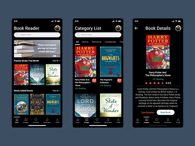 PDF Reader App Dark Mode 2021 adobe xd app design dark mode mobile ui pdf reader uidesign uiux