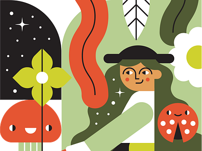 Forest Forager branding character character design design identity illustration illustrator vector visual design web