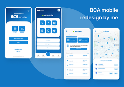 BCA mobile (Redesign) Design League banking dashboard bankingapp blue money app uiux