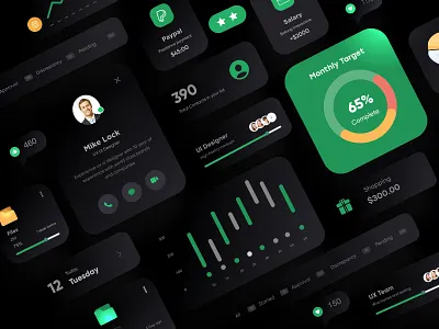 Dark Theme UI Elements clean design digital interface landing landing page design landingpage minimal project typography ui uiux ux web webdesign website website design websitedesign