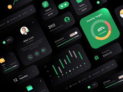 Dark Theme UI Elements clean design digital interface landing landing page design landingpage minimal project typography ui uiux ux web webdesign website website design websitedesign