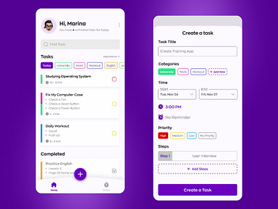 Task Manager App app design illustration ui ux