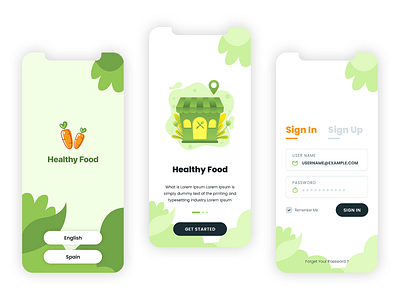 Healthy Food App app branding design food health healthy healthyfood ui ux