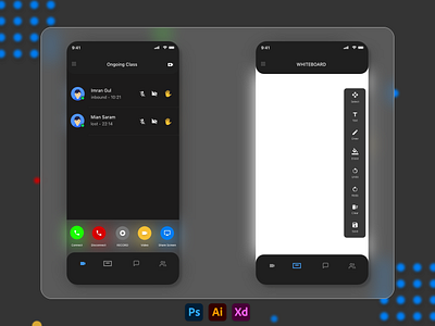 Dashboard For Online Classes adobe illustrator adobexd android design dashboad dashboard app ios online classes students ui ux video call whiteboard