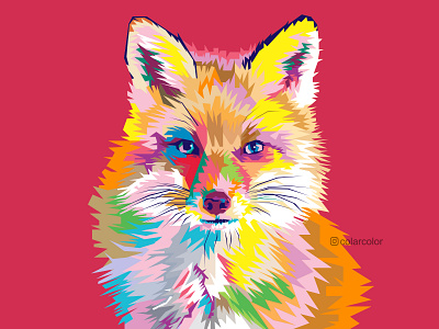 Colorful Fox animal animal art animal illustration animal portrait colorful art fox foxes foxy illustration pet pet design pet portrait portrait art portrait illustration vector art vector illustration wildlife wpap