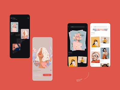 Illustration For You app author concept dark design illustration ios light online shop online store parallax ui