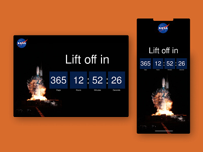 Countdown Timer app countdown countdown timer dailyui dailyui014 dailyuichallenge design designs developer illustrator lift off minimal nasa responsive space ui ui design uidesign ux web design