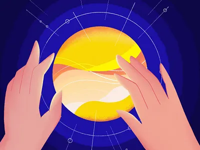 Sun and shine blue concept design hand illustration light process shine sky sun sunny sunrise sunset texture vector yellow