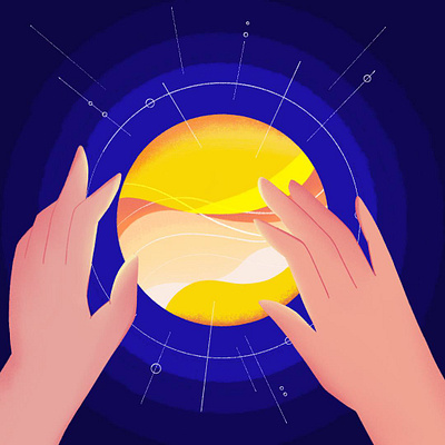 Sun and shine blue concept design hand illustration light process shine sky sun sunny sunrise sunset texture vector yellow