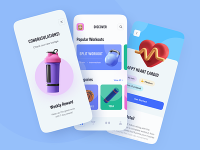 Sport App app bright colors design ios minimal mobile mobile ui reward ui uidesign uiux ux workout