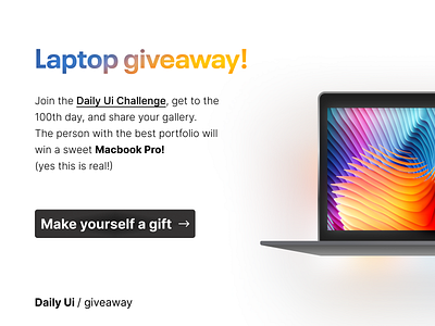 #97 Daily Ui / Giveaway app daily ui daily ui 97 daily ui challenge dailyui dailyui97 dailyuichallenge design give away giveaway giveaways macbook pro ui ux web website website design