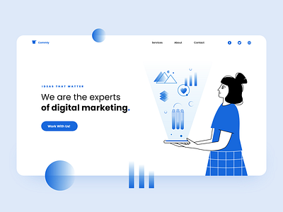 Digital Marketing Agency - homepage agency agency landing page agency website design home page home screen homepage homepagedesign illustraion marketing marketing agency marketing site ux uxdesign web website website concept website design websites webuiuxdesign