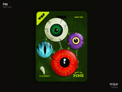 WOP 030 adobe badgedesign cool design eyes illustration monstereyes moster pinbutton scary wallofpins