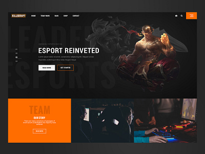 Esport Hero Landing dark esport esport website esports game game website games gaming gaming website web design website