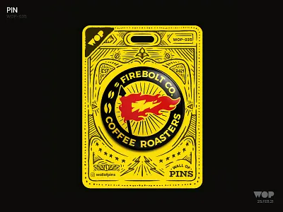 WOP 035 adobe badgedesign coffee coffeeroastery coffeeshop design illustration logo pinbutton roastery wallofpins