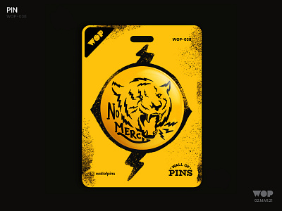 WOP 038 adobe badgedesign cool design illustration logo photoshop pinbutton tiger tiger illustration tiger logo typography wallofpins