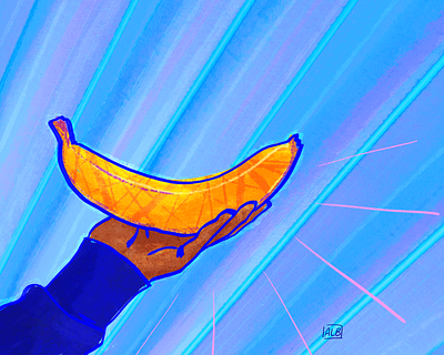 nature knows best banana design digital illustration fruit illustration women in illustration zerowaste