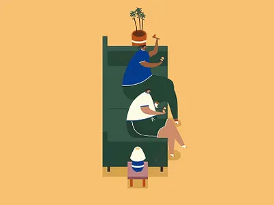 Gambling from Home - NYT bet from home betting casino esports illustration lockdown loot boxes lootboxes money pandemic people on sofa sofa