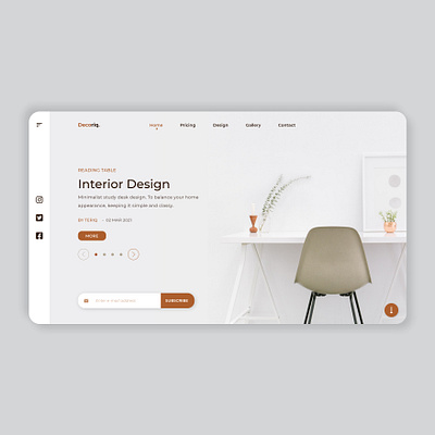 Interior Design Landing Page adobe xd adobexd design minimal ui ui ux ui design uidesign uiux user interface user interface design userinterface ux web website
