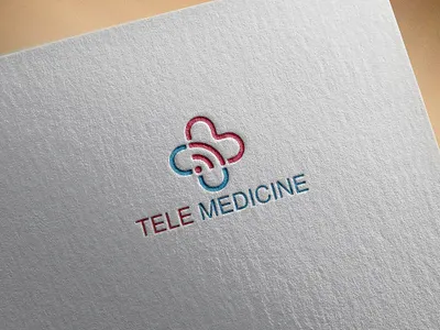 Tele Medicine Logo art branding design flat graphic design illustrator logo logodesign minimal vector