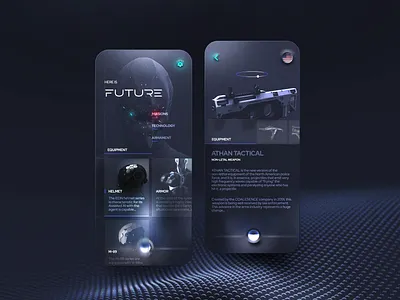 Future Police Info App Concept futurism futuristic ui glassmorphism minimal mobile neumorphism police uidesign weapons