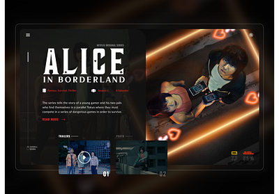 Alice in Borderland Website Concept design movies netflix series streaming tv series tv show ui ui design ui ux ui ux designer uiux web web design web designer webdesign website website concept website design website designer