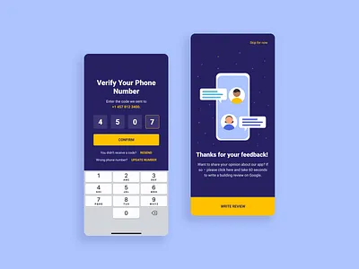 Verification/Feedback screens app design designs feedback illustration ios login screen ui ux
